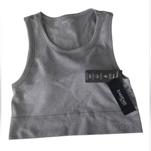 Bebe Sportl Ribbed Sports Bra Gray Size XL